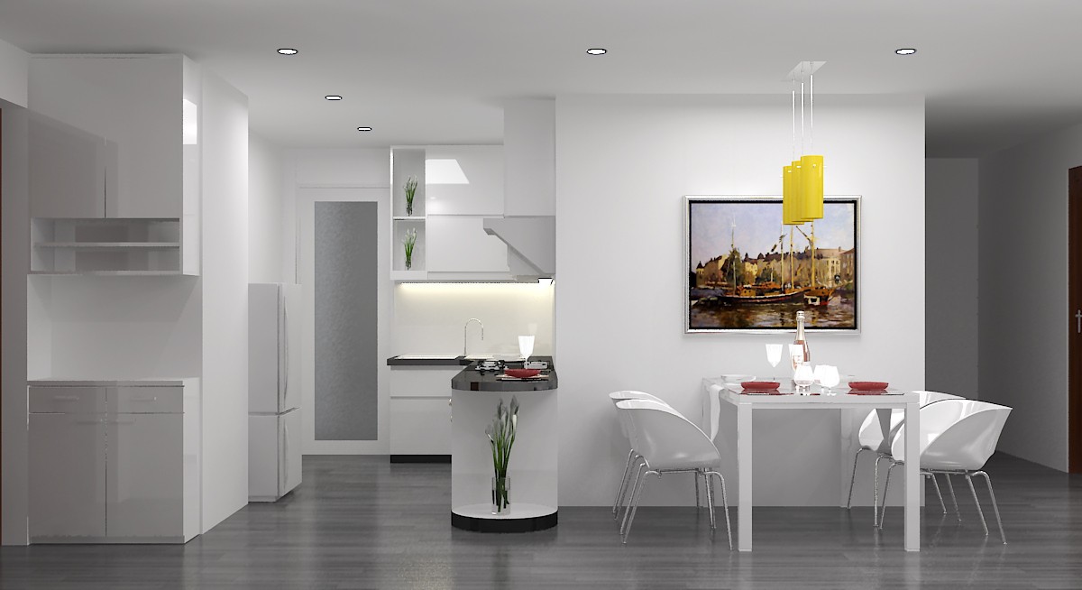 Hướng nh&igrave;n kh&aacute;c của gian bếp 